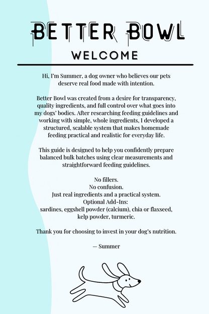 Better Bowl™ Homemade Dog Food Starter Guide
